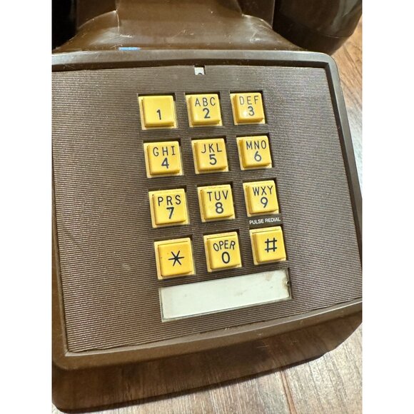 Vintage MCM TeleConcept Brown Push-Button Corded Telephone desk phone UNTESTED - Picture 9 of 10